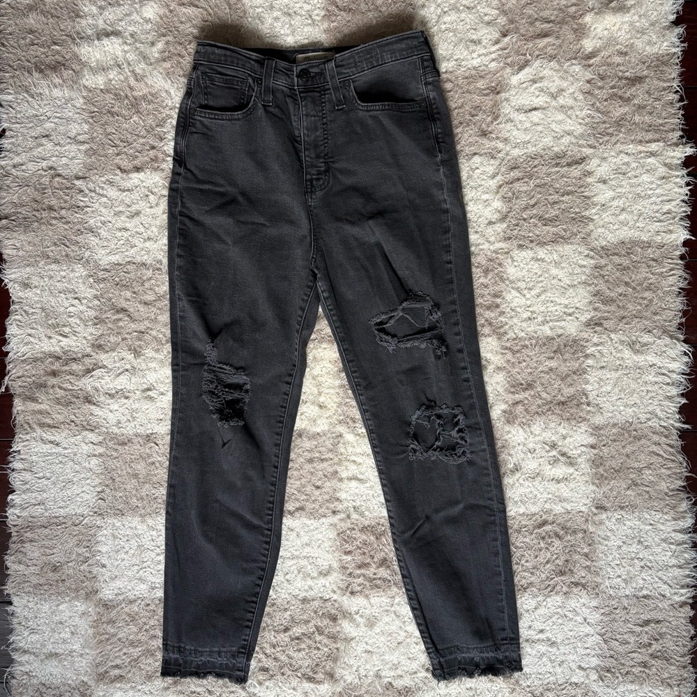 madewell ripped black jeans